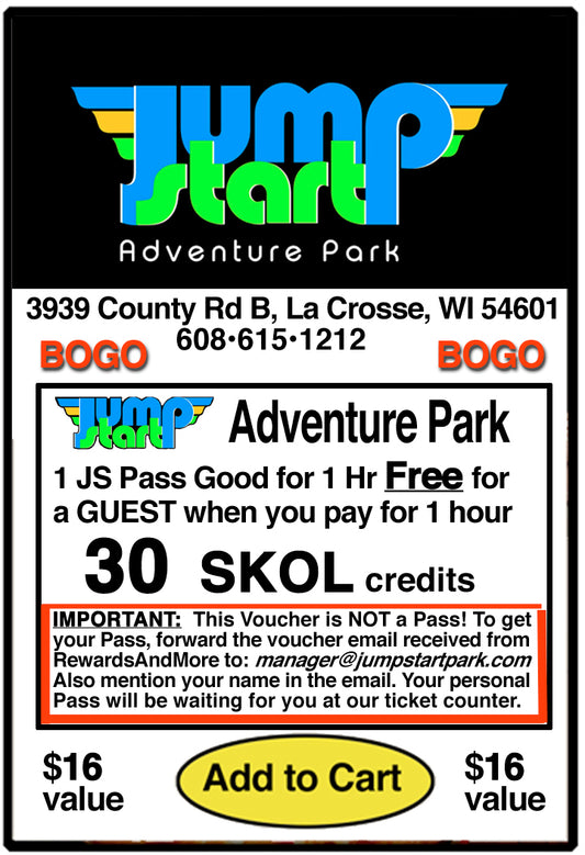 Buy One - Get One at Jump Start Adventure Park