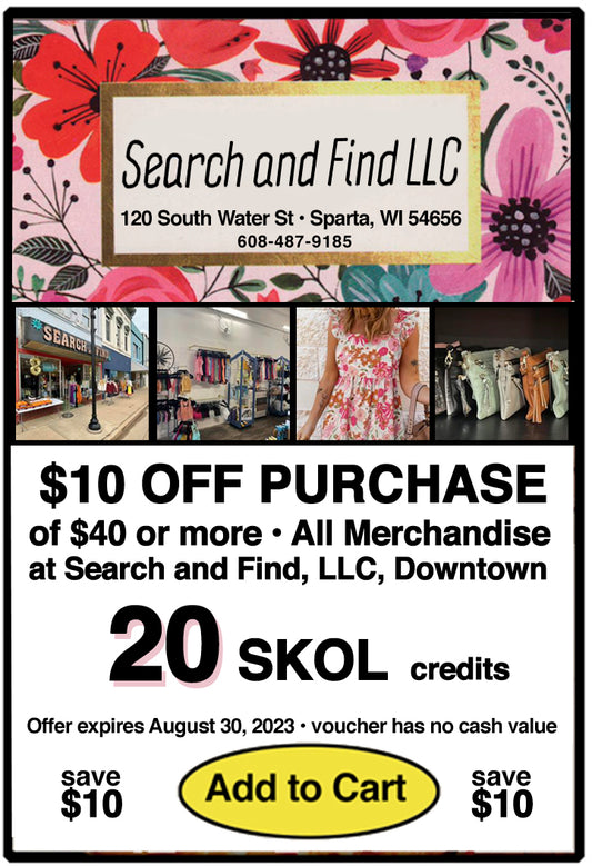 SHS - $10 OFF at Search and Find